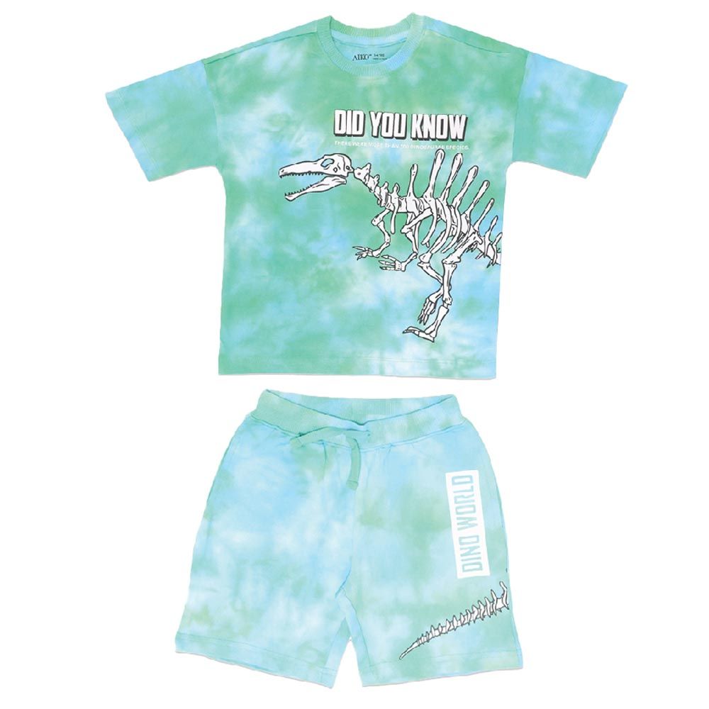 Aiko - 2Pc--Set Boys Stylish T-Shirt & Shorts - Light Blue