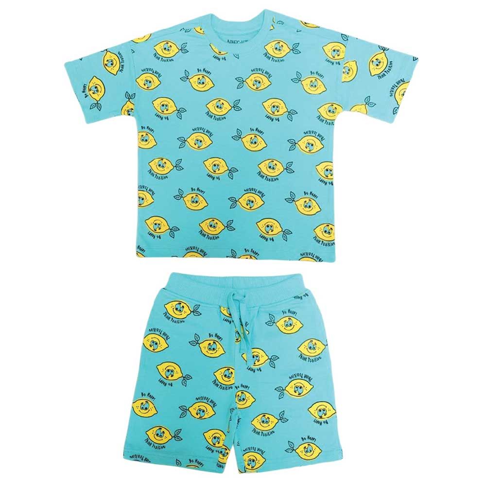 Aiko - 2pc-Set - Kids Be Happy T-Shirt & Shorts - Green