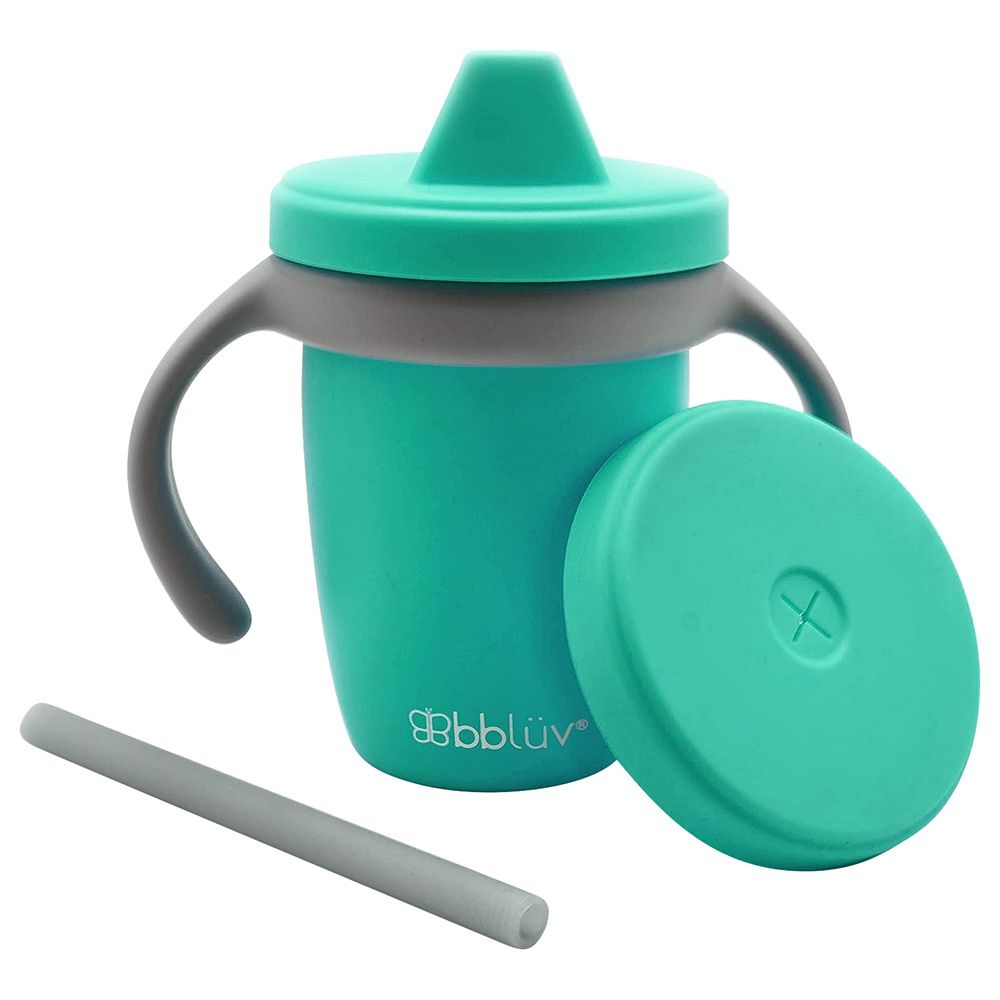 Bbluv - Kup 4-in-1 Silicone Toddler Straw Sippy Cup - Aqua