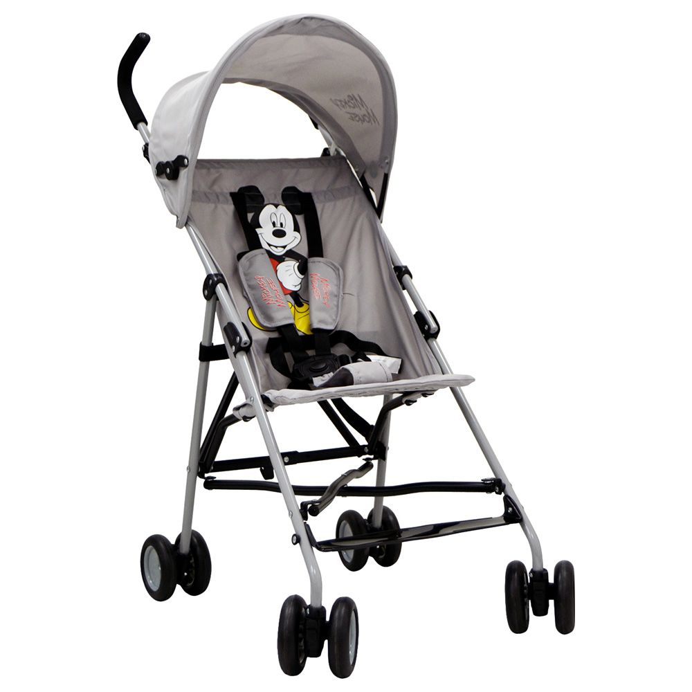 Disney - Mickey Mouse Umbrella Stroller w/Carry Strap - Grey