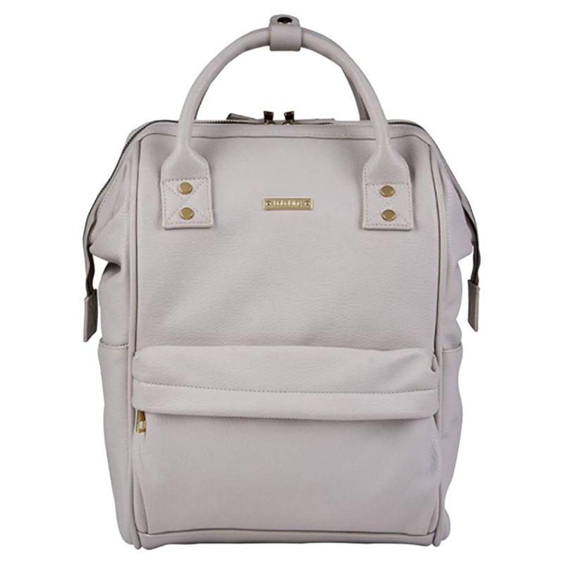 BabaBing - Mani Vegan Leather Backpack Changing Bag - Blush Grey