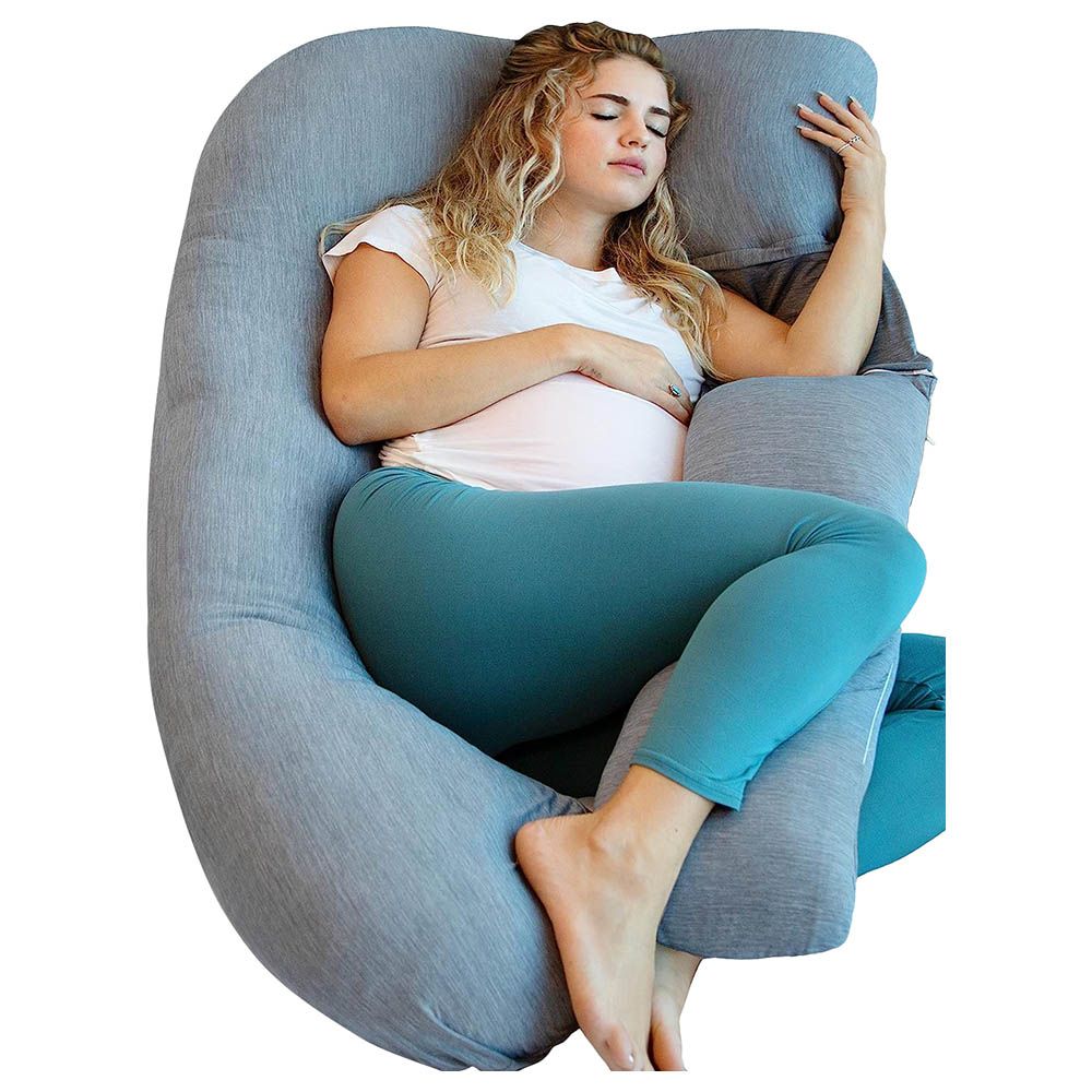 Pharmedoc - Cooling Cover U Shape Full Body Pregnancy Pillow - Dark Grey