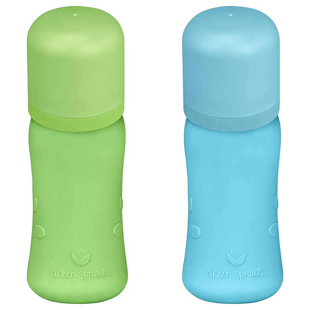 Green Sprouts - Baby Bottle w/ Silicone Cover 8oz - Pack of 2