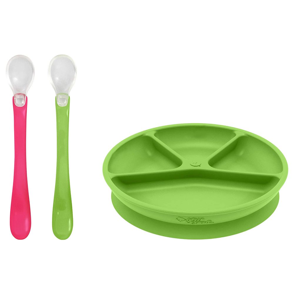 Green Sprouts - Learning Plate & Feeding Spoons