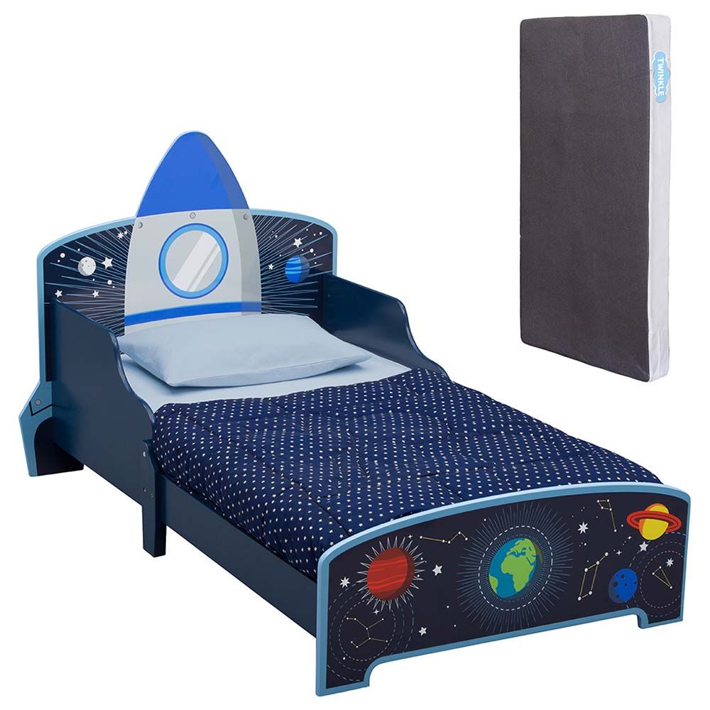 Delta Children - Space Adventures Wooden Bed W/ Mattress