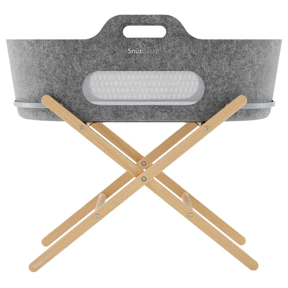 Snuz - Baskit Moses Basket W/ Mattress & Stand Set - Dark Grey