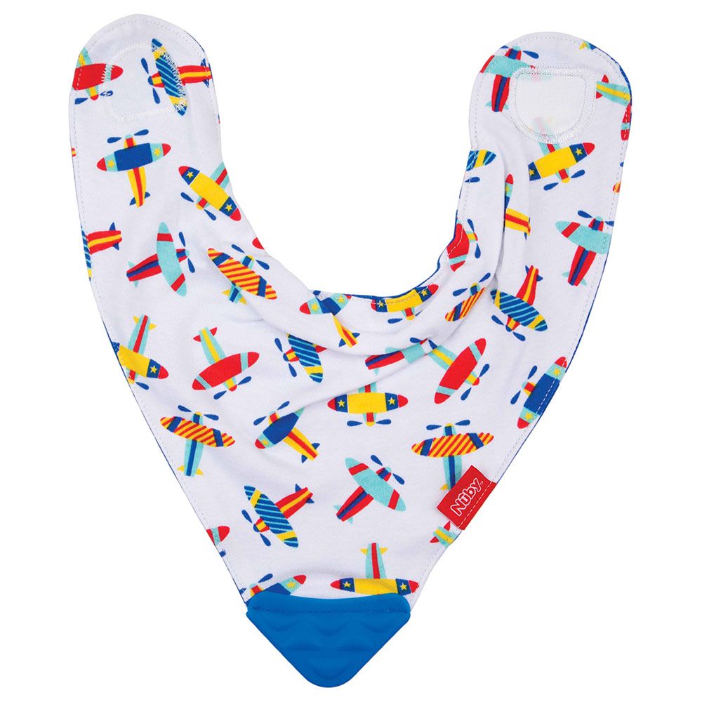 Nuby - Dribble Bib With Teether Corner - Aeroplane 