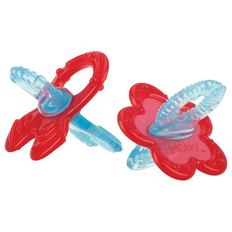 Nuby - Silicone Chewbie With Bristles Blue& Red 