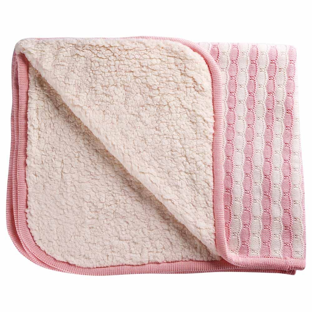 MOON - 100% Cotton Knitted Furs Baby Blanket 76x102cm - Pink