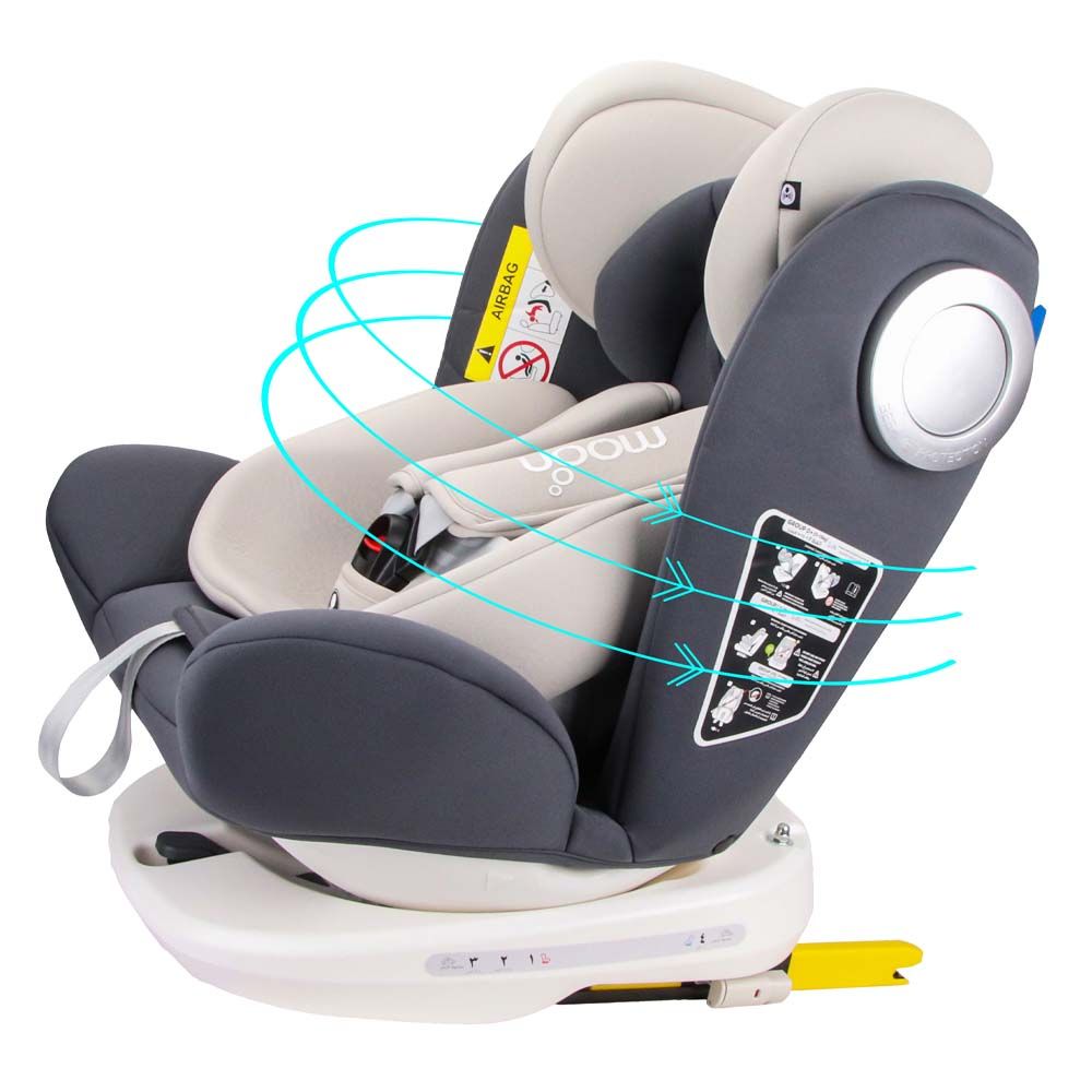 Moon- Gyro - Multi-Functional 360 Car Seat with Isofix - Grey