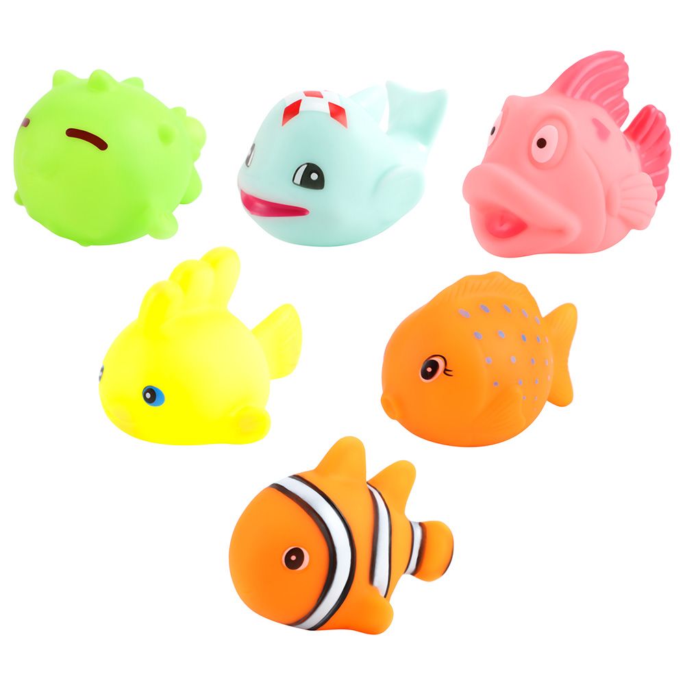 Moon - Fish Baby Bath Toys - 6 pcs