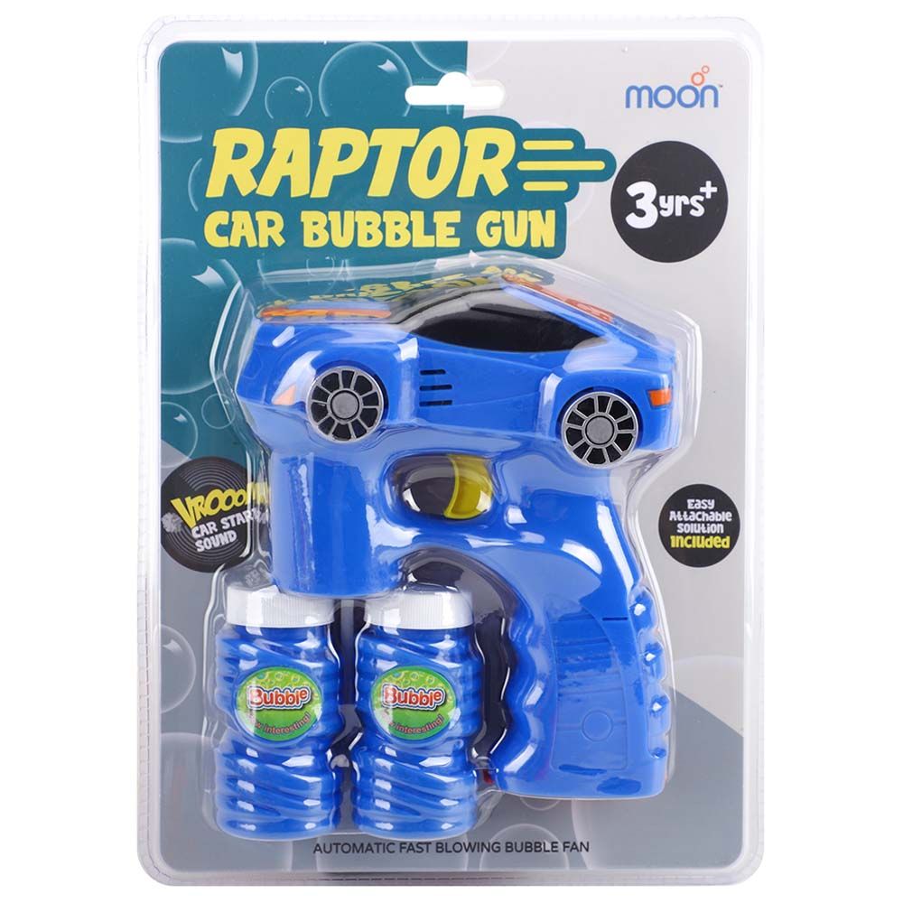 Moon - Raptor Bubble Gun Toy With Light And Music - Blue