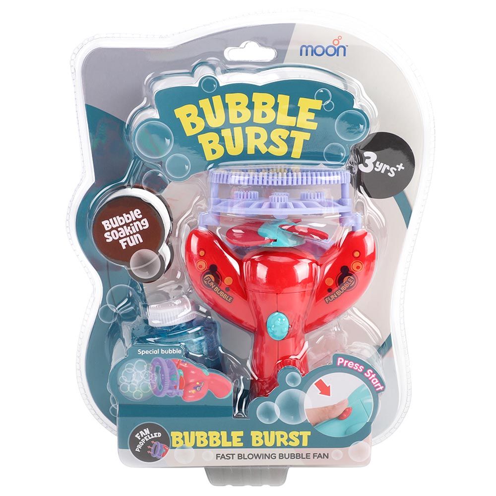 Moon - Bubble Burst Toy - Blowing Bubble Maker - Red