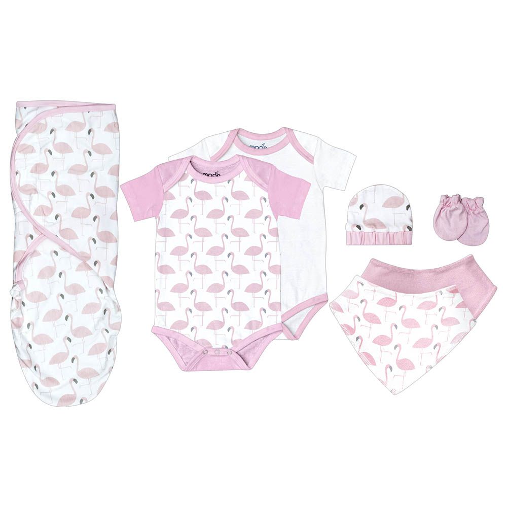 Moon - 7pc-Set - Organic Baby Gift Set - Pink