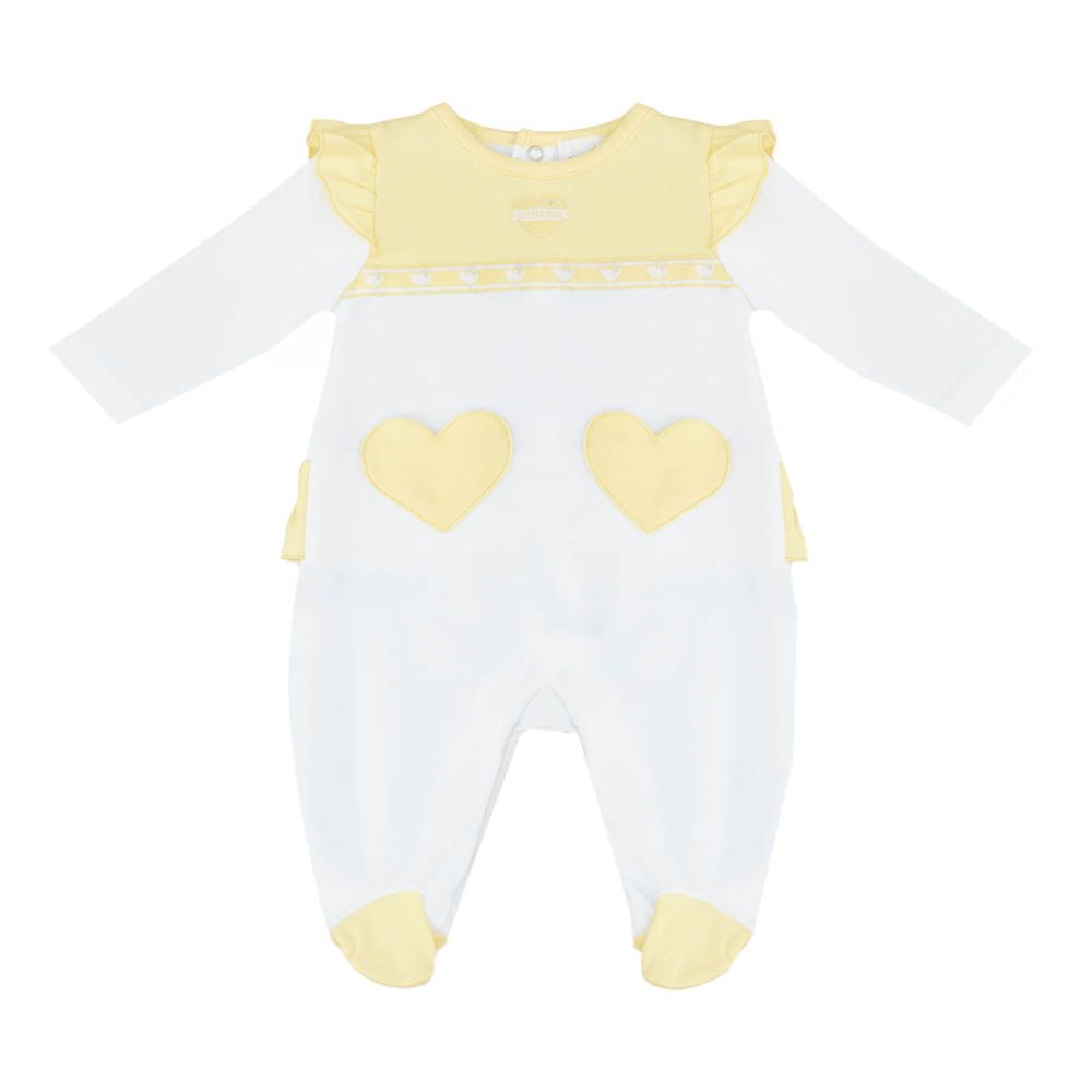 Moon - 100% Cotton Sleepsuit - Lemon Hearts