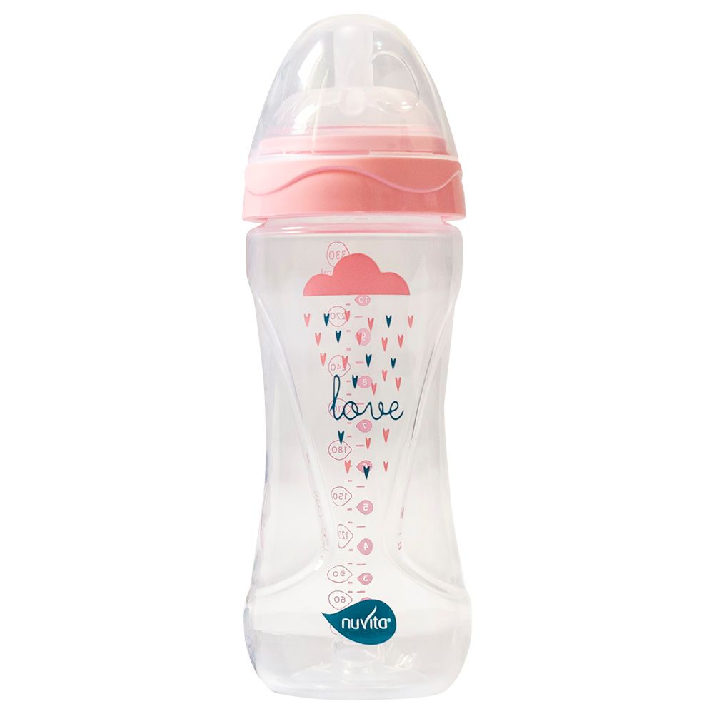 Nuvita - Mimic Cool Anti Colic Baby Bottles 330ml - White & Pink