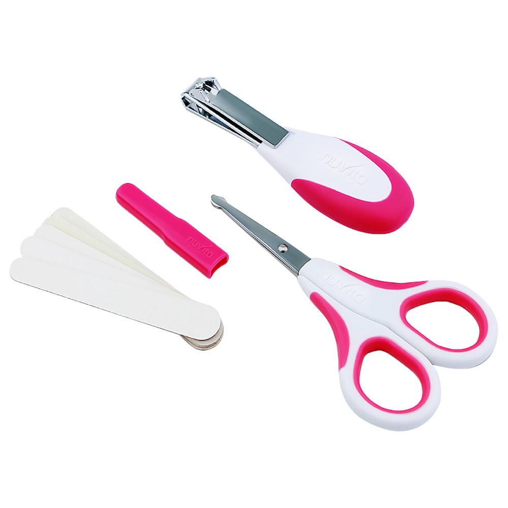 Nuvita - Small Scissors W/ Nail Clippers & Nail Files - Pink