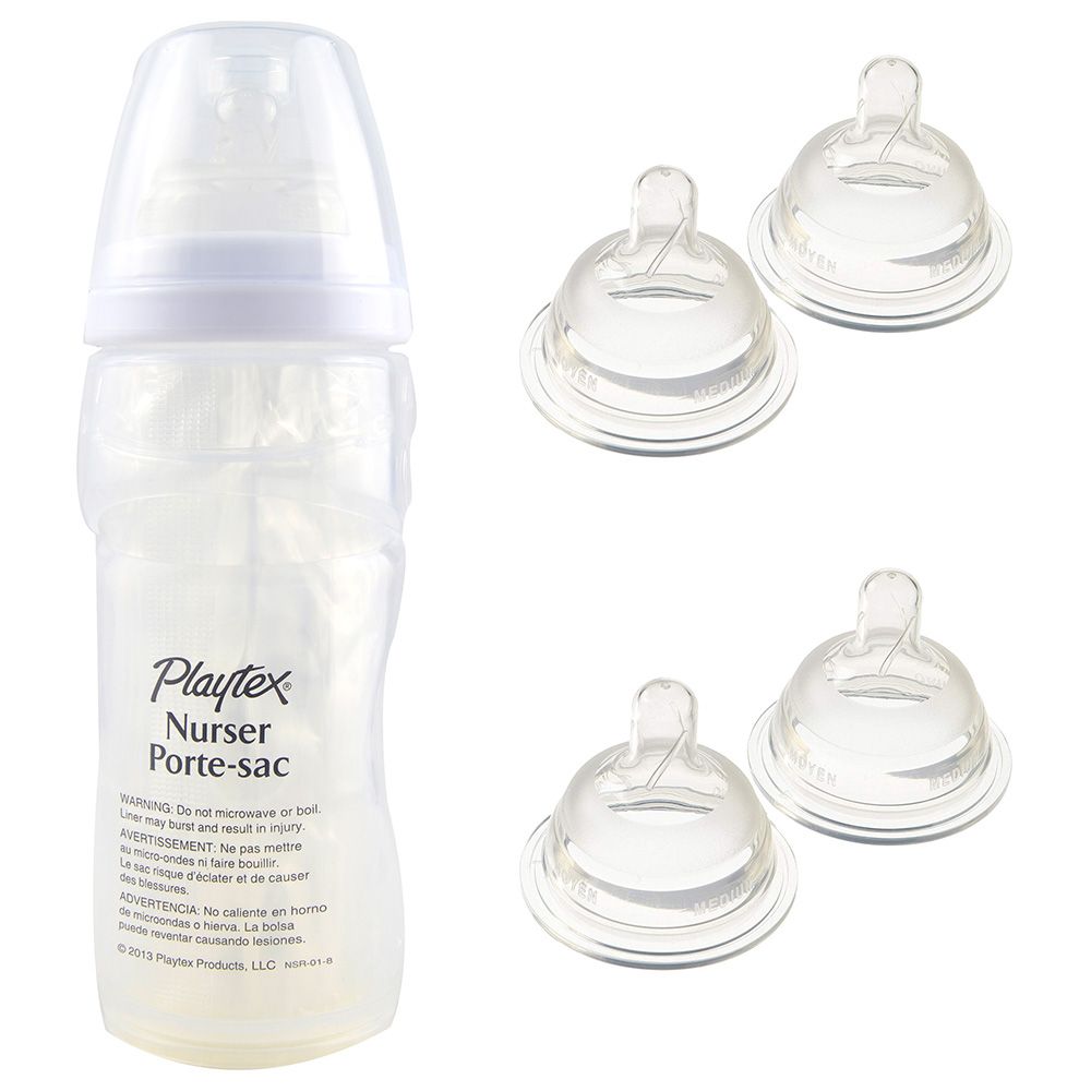 Playtex - Nurser Pack With Fast & Medium Flow Nipple