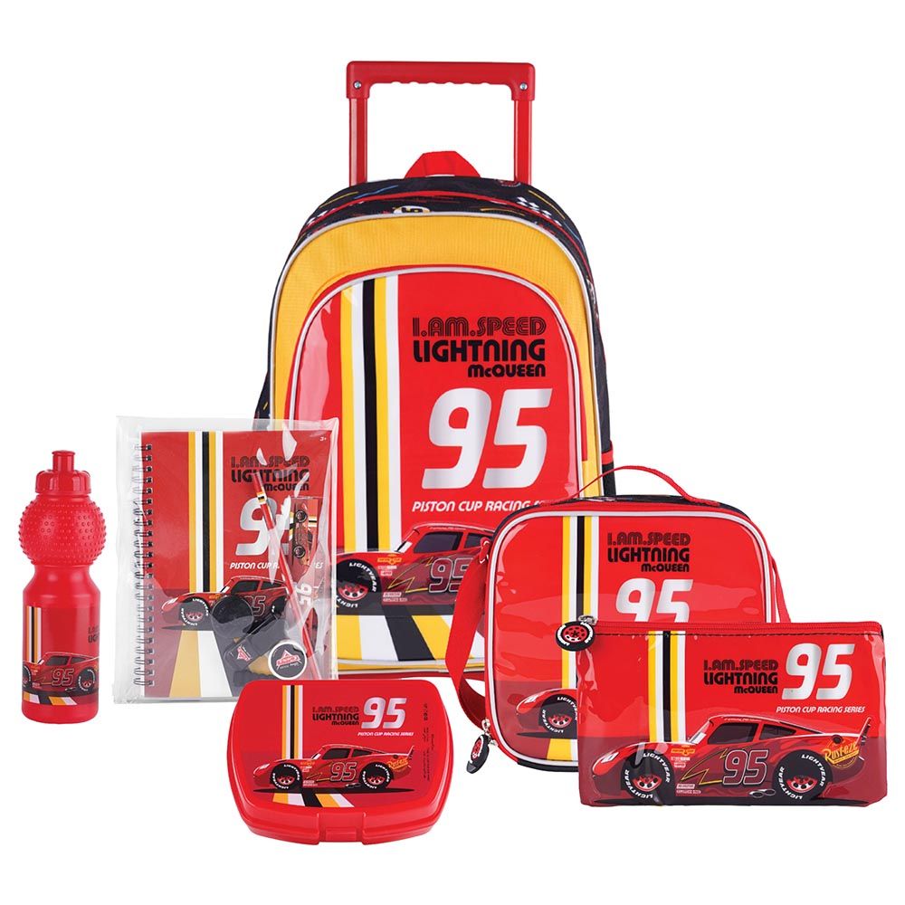 Disney - 6-In-1 Cars I Am The Speed Lightning Mcqueen Trolley Box Set - 18-Inch