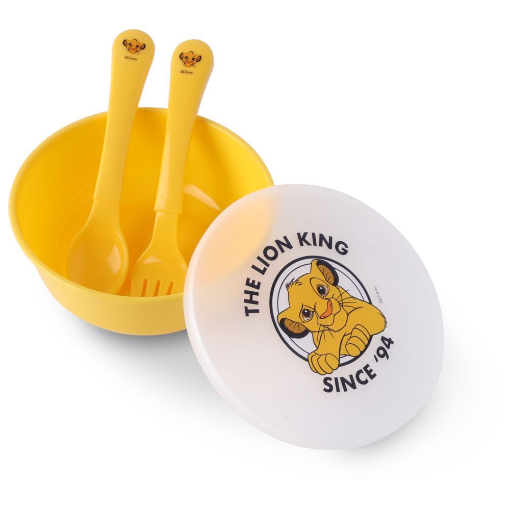 Disney - Baby Feeding Bowl, Fork & Spoon Set - Yellow