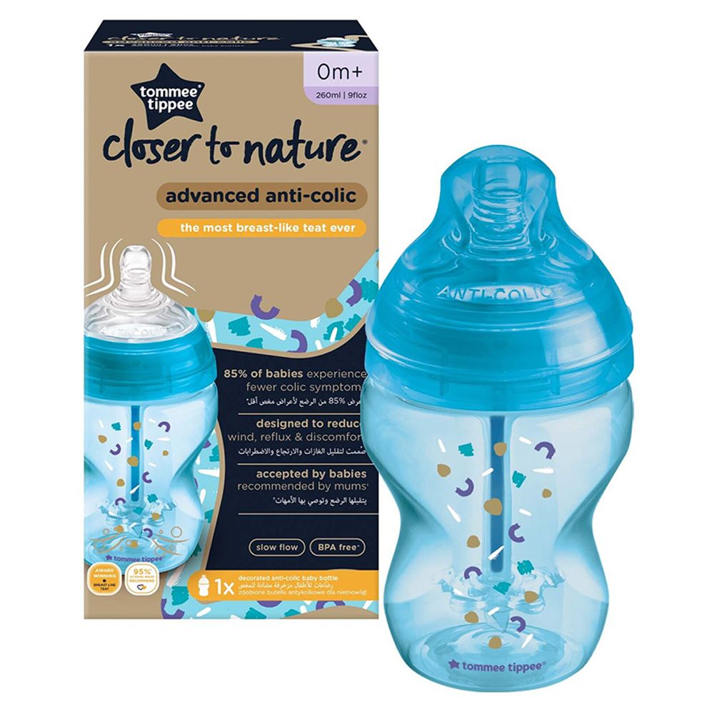 Tommee Tippee Advanced Anti-Colic Feeding Bottle 260ml-Blue