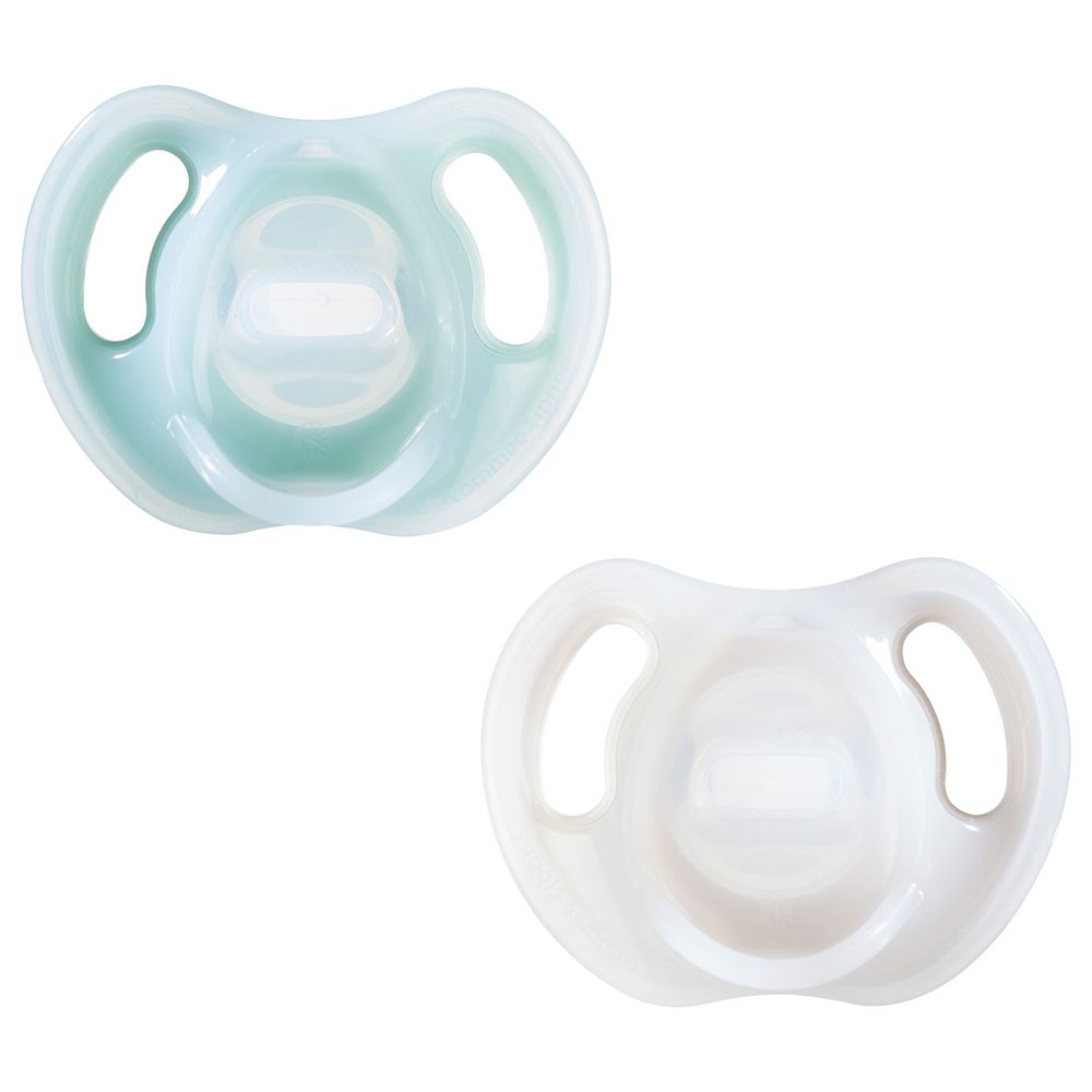 Tommee Tippee - Ultra Light Silicone Soother - 0-6M - Pack of 2 - Green/White