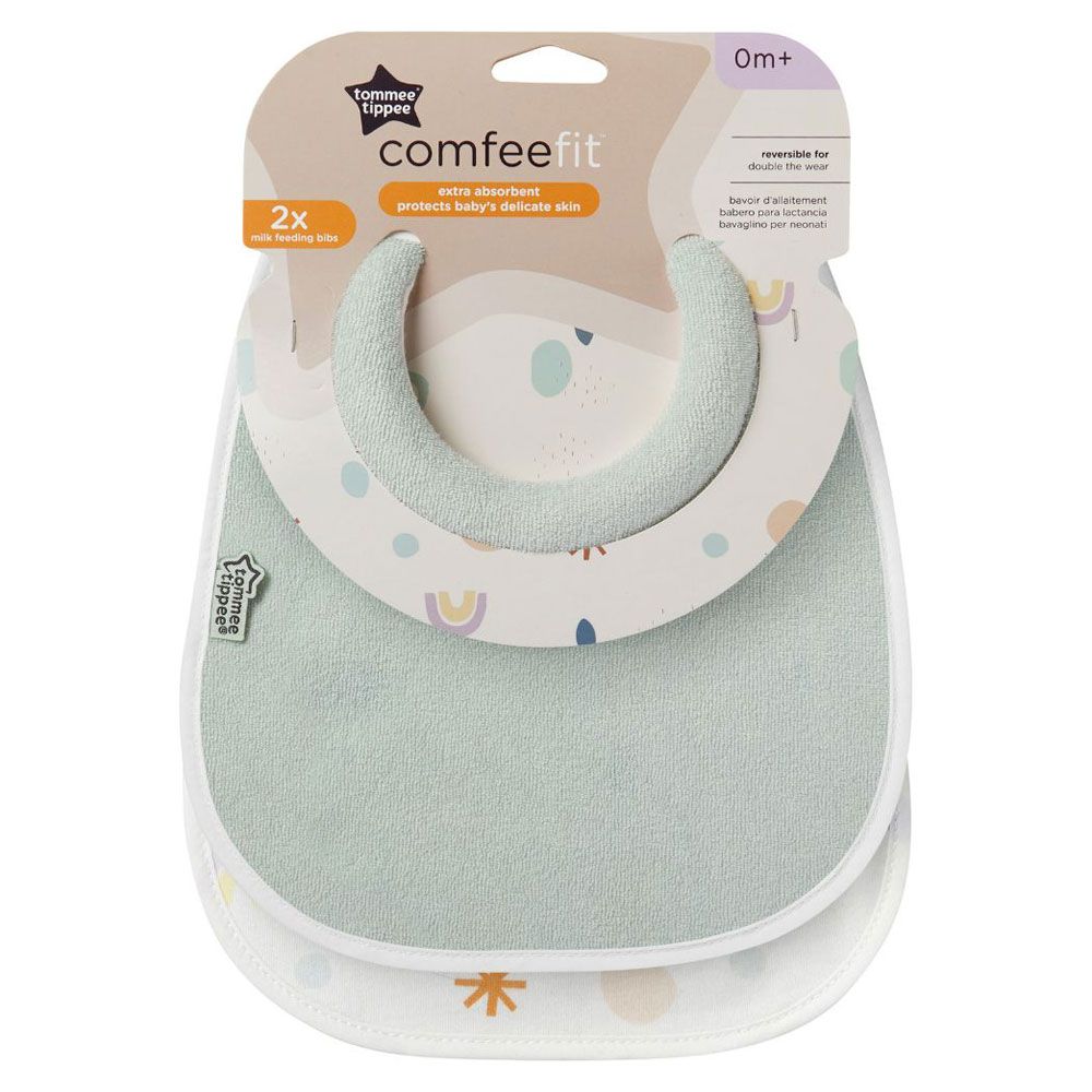 Tommee Tippee - Closer to Nature Milk Feeding Bib X 2- Green