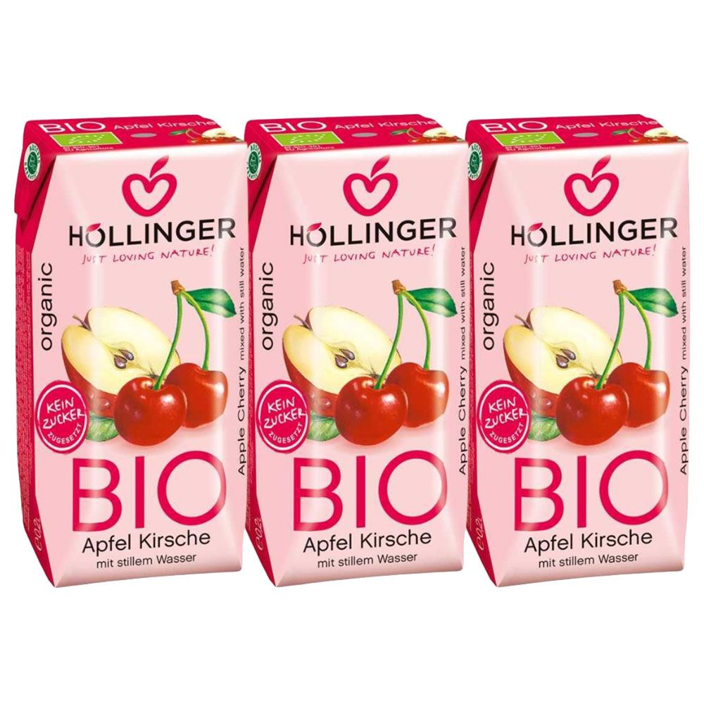 Hollinger Organic Apple Cherry Cloudy 3x200ml - Pack Of 3