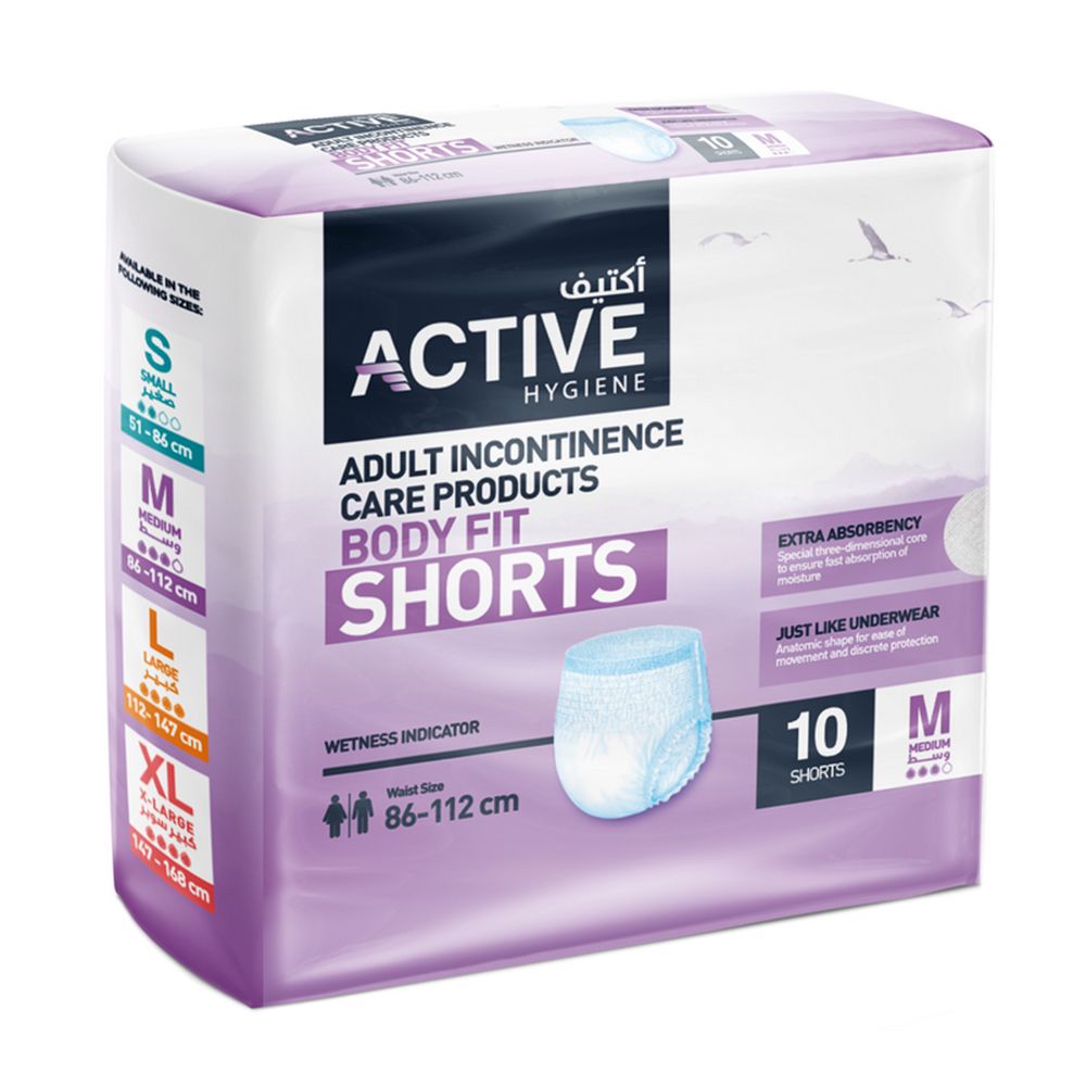 Active Hygiene - Short Medium Briefs 86-112 cm - Pack Of 10