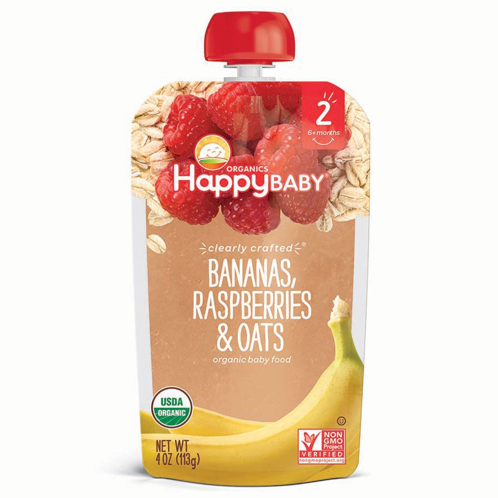 Happy Baby S2 Bananas, Raspberries & Oats 113g