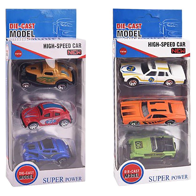 Die Cast Model - Die Cast Free Way Car 3pcs - Assorted 1pc