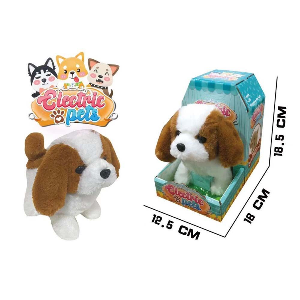 Pets Animal - B/O Dog w/ Walk And Sound - White & Brown