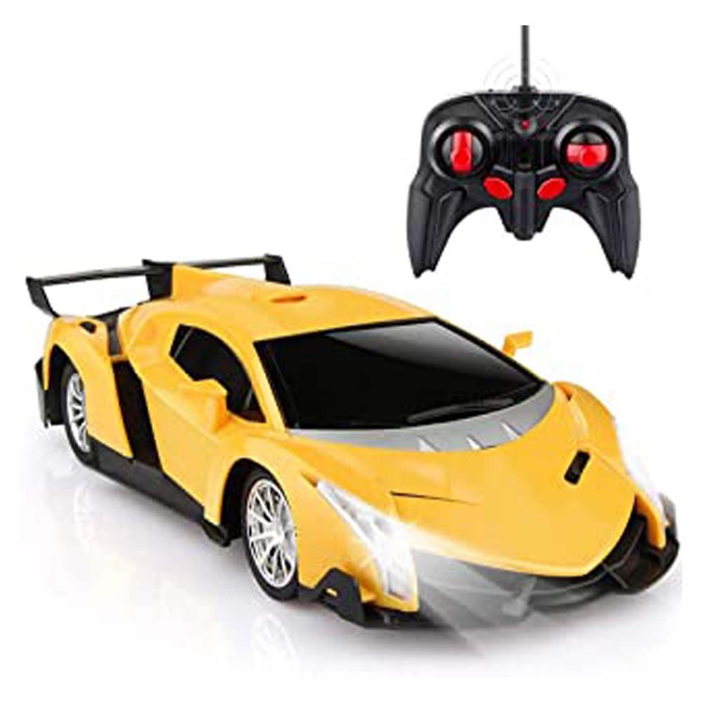 Imitation Racing - 1:12 Remote Control Car w/ Light - Yellow