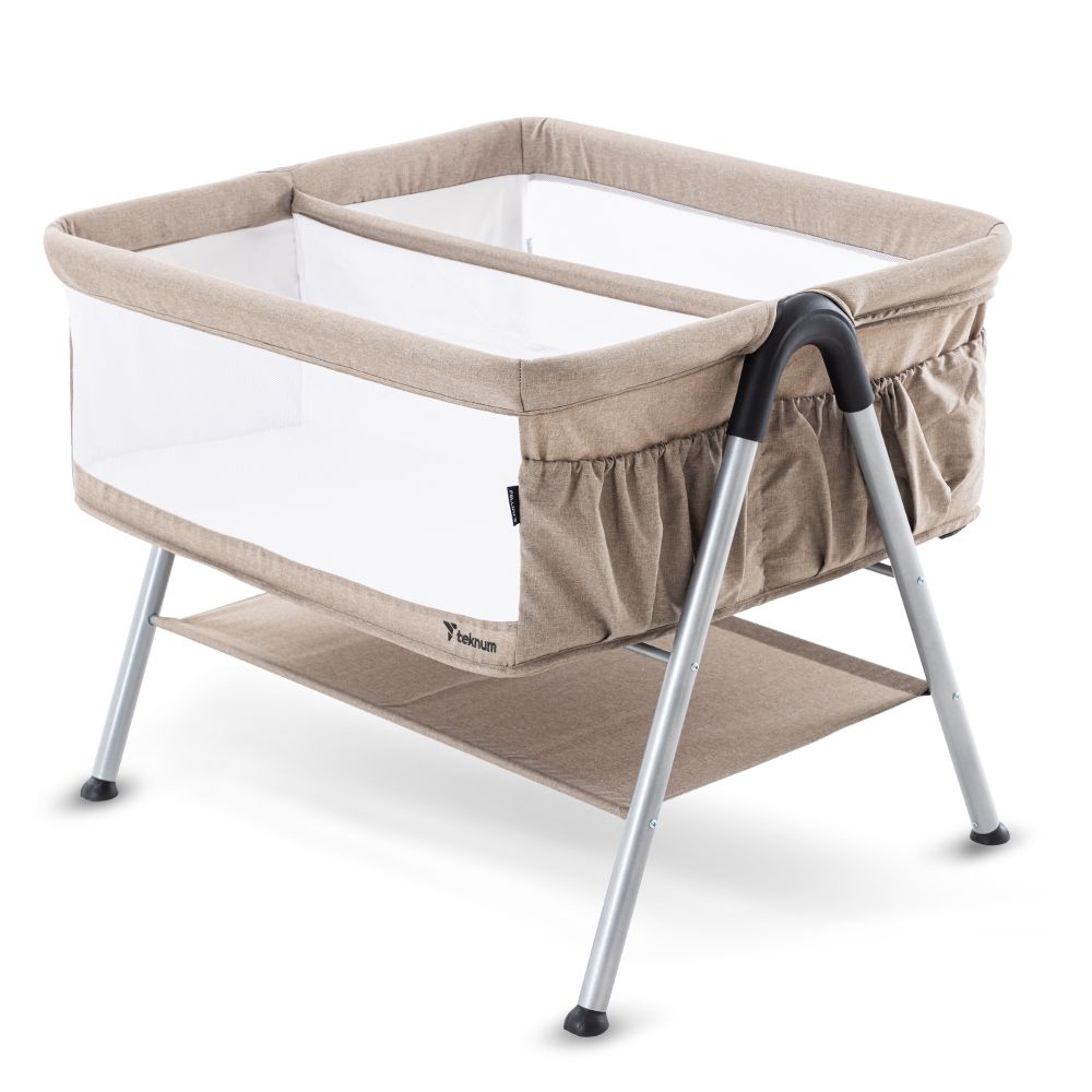 Teknum - Fellow 2 Twin Bedside Crib Bassinet - Ivory