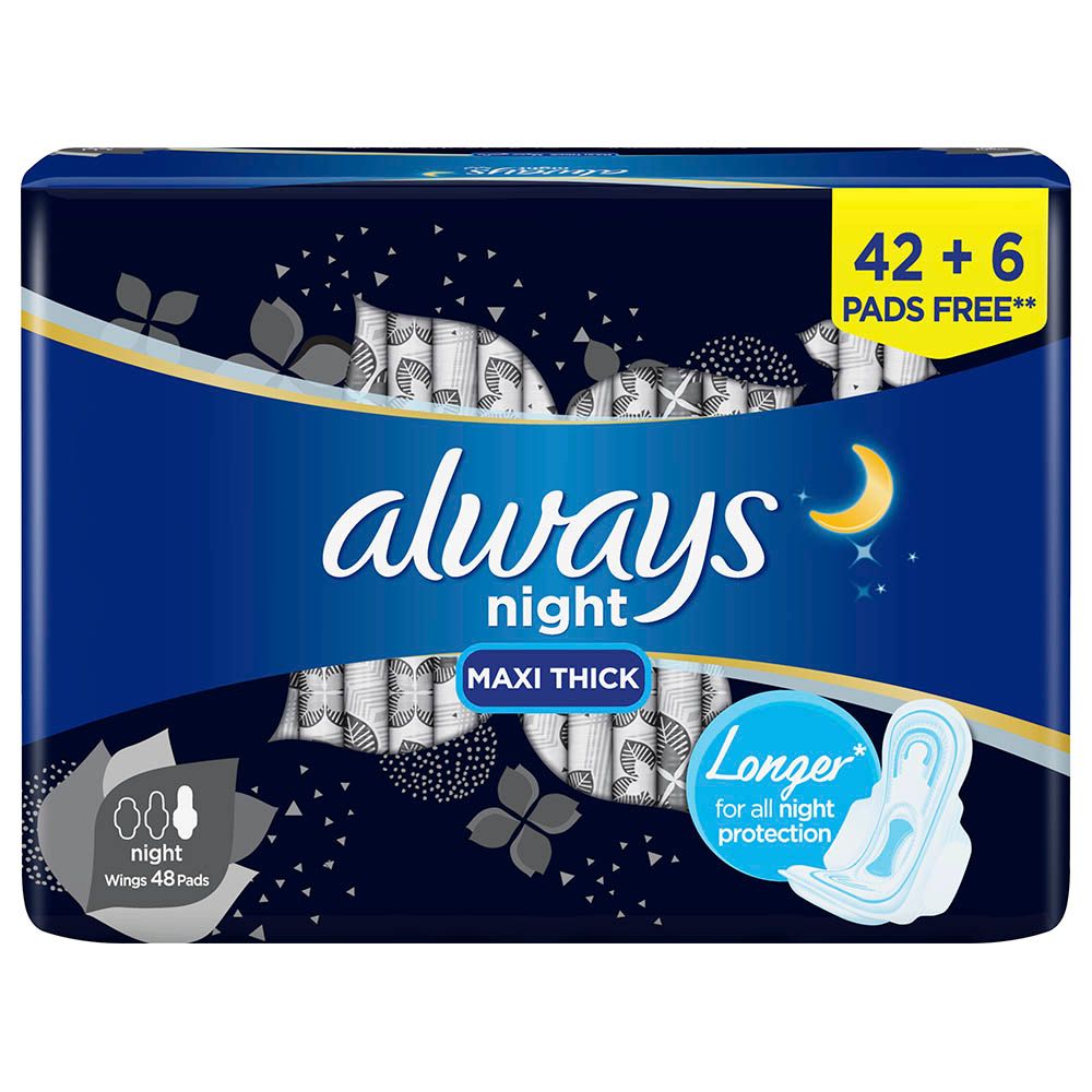 Always Dry & Comfort Night Sanitary Pads Large Dual Pack