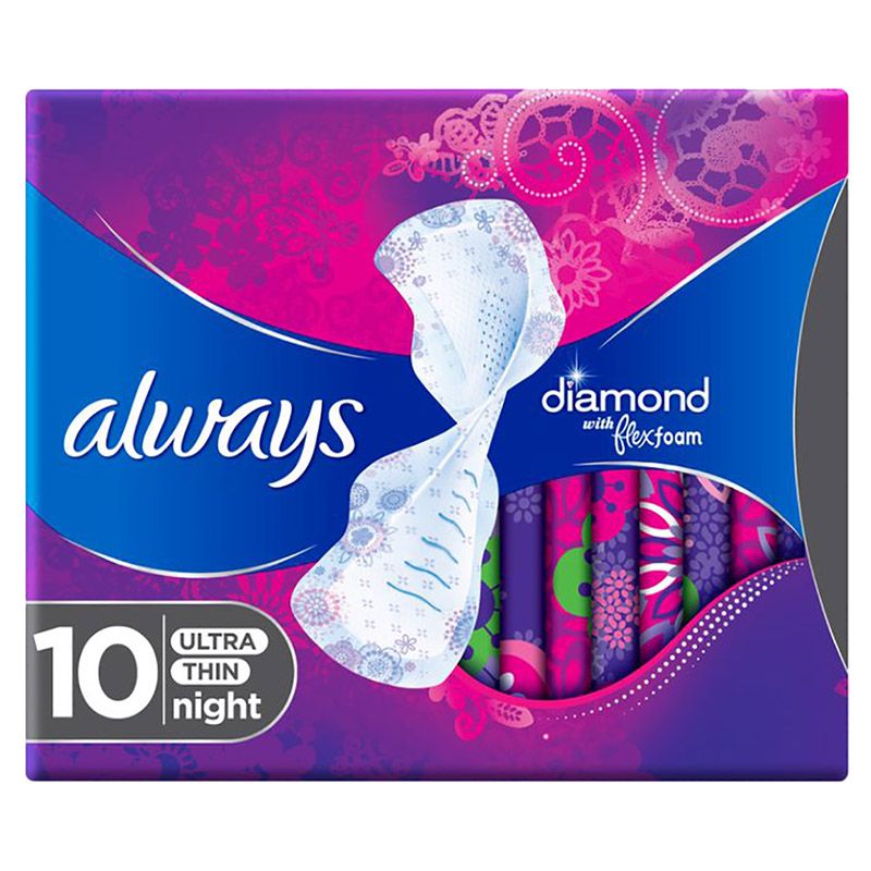 Always - Diamond FlexFoam Large sanitary pads with wings-10pc