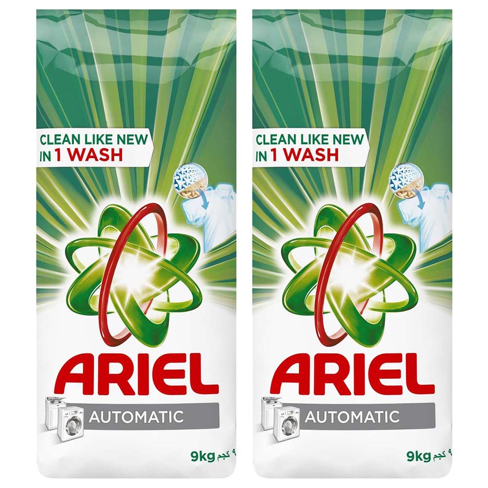 Ariel Automatic Laundry Powder Detergent, Original Scent, 9kg, Dual Pack