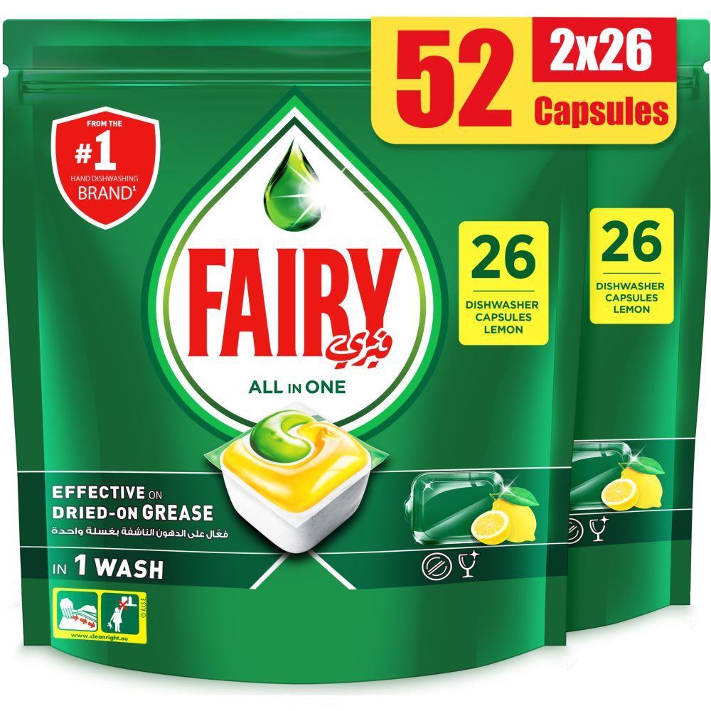 Fairy - All In One Dishwasher Capsules 2 x 26 Count