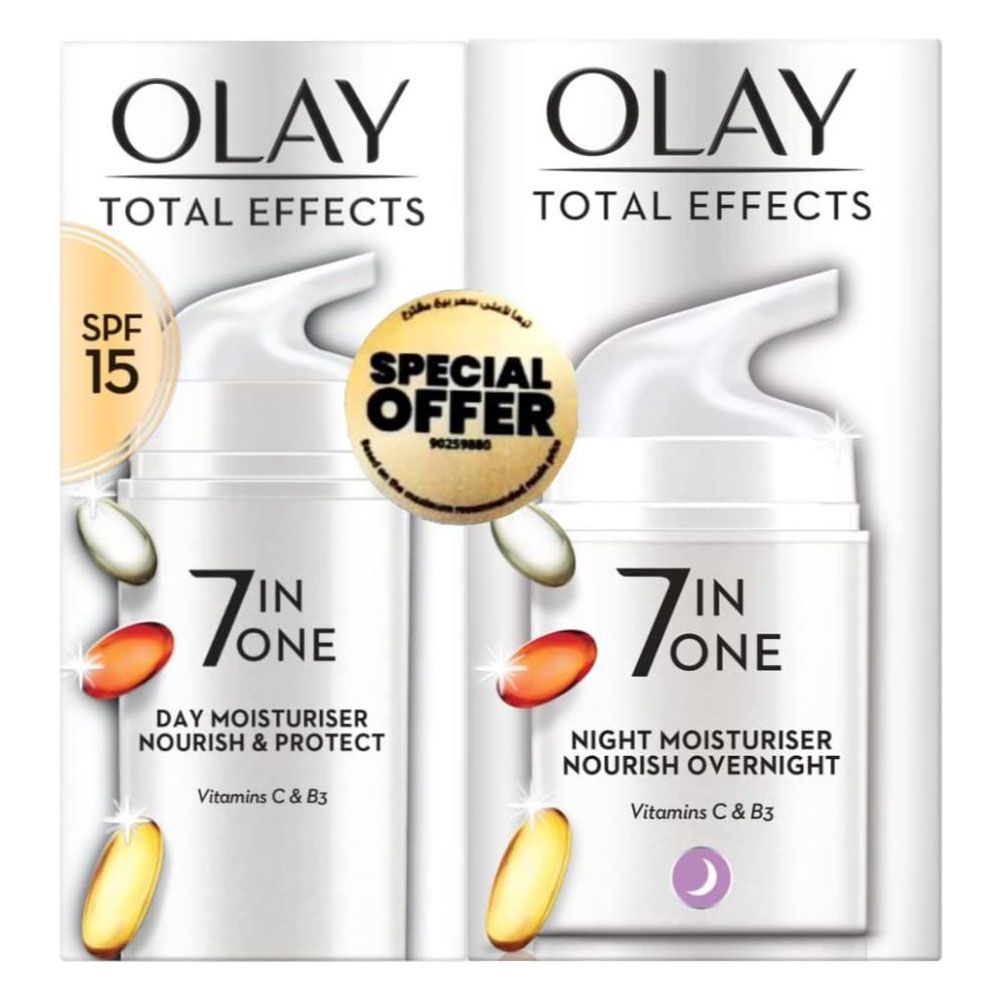 Olay Face Moisturizer Total Effects 7in1:Day Moisturiser 50 ml + Night Moisturiser 50ml