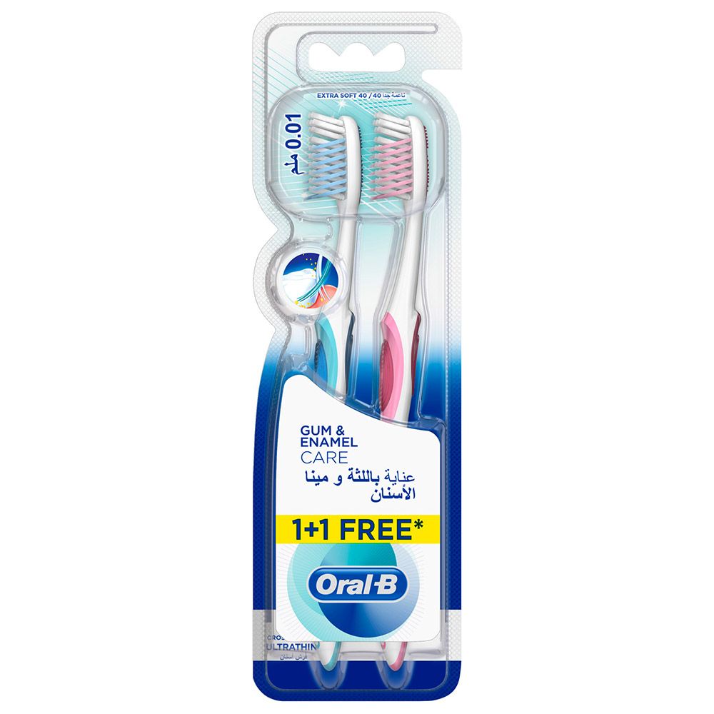 Oral B - Gum & Enamel Care Soft Manual Toothbrush 1 + 1 Free