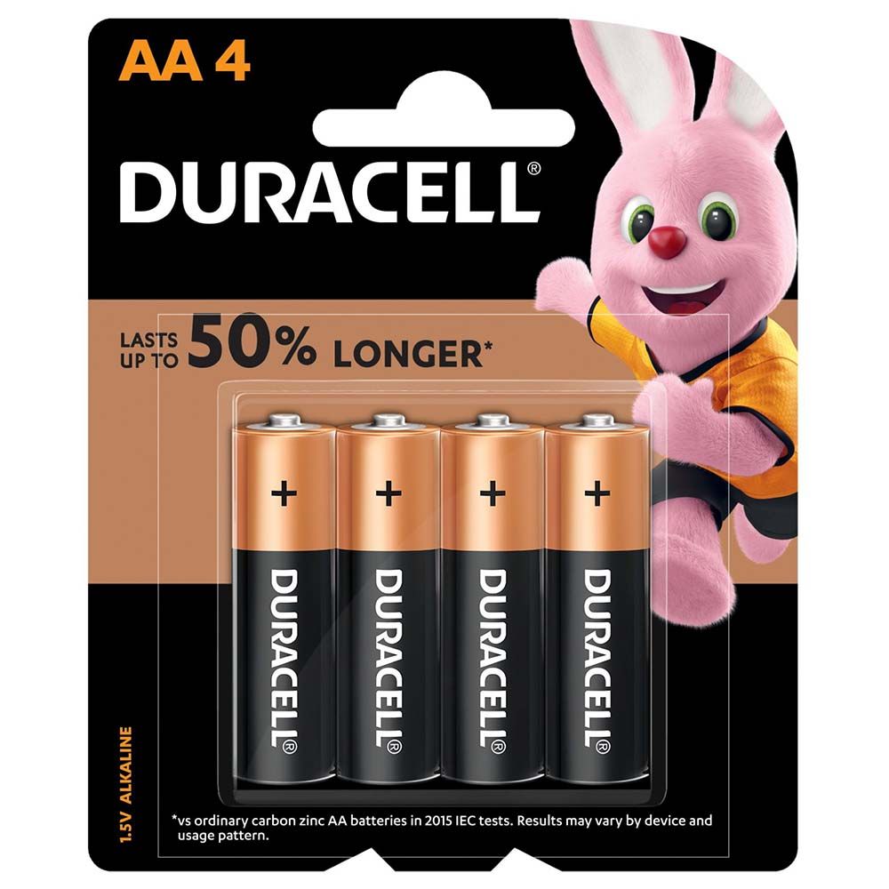 Duracell - Type AA Alkaline Batteries Pack of 4