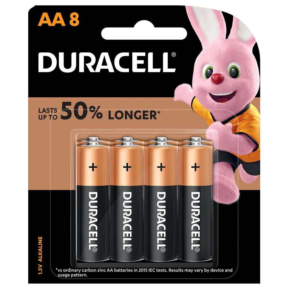 Duracell - Type AA Alkaline Batteries Pack of 8