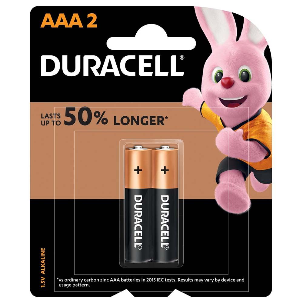 Duracell - Type AAA Alkaline Batteries Pack of 2