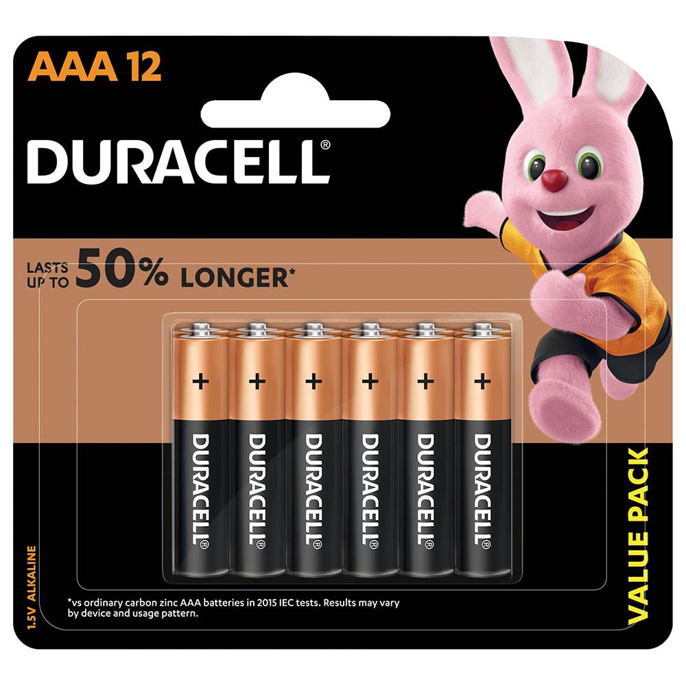 Duracell - Type AAA Alkaline Batteries, Pack Of 12