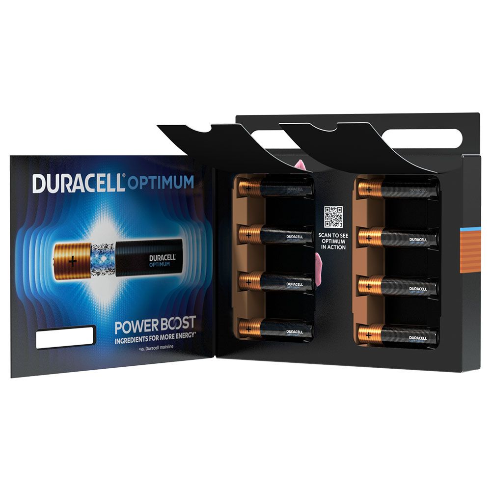 Duracell - Optimum Type AAA Alkaline Batteries Pack Of 8