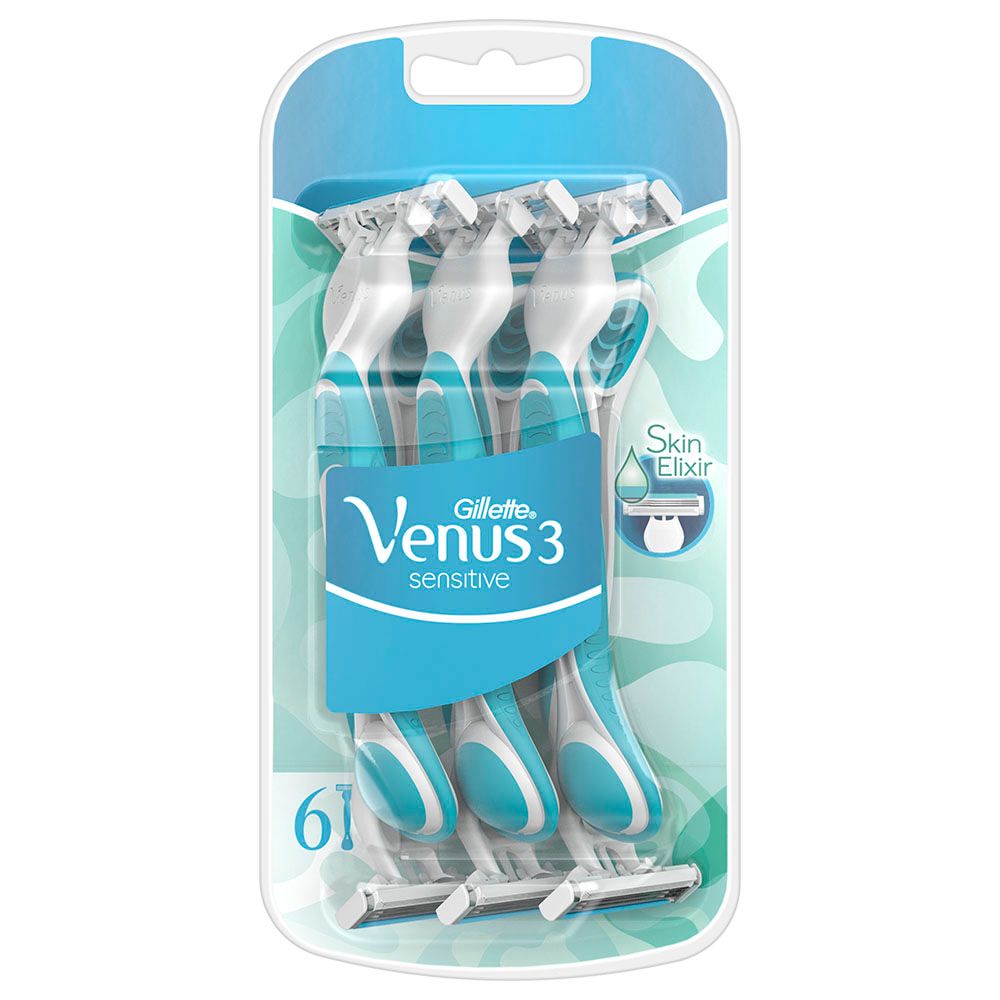 Gillette Venus 3 Sensitive Women's Disposable Razors 6 Count