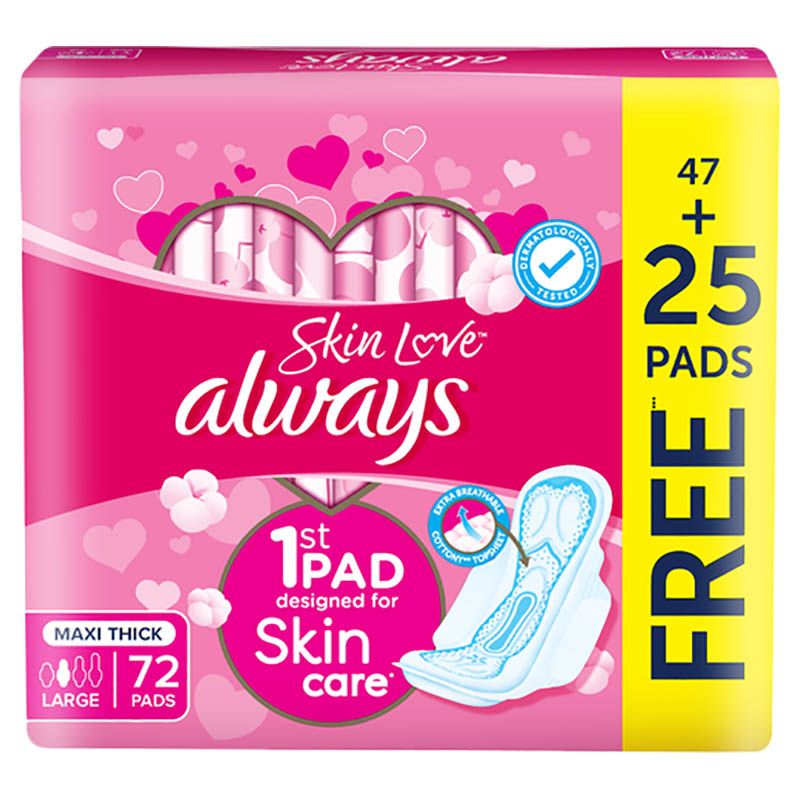 Always - Skin Love Thick Pads - Large - 72pcs