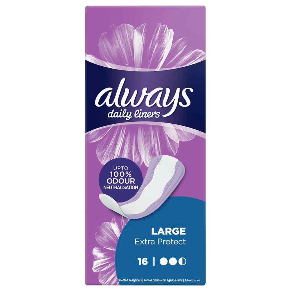 Always Daily Liners Extra Protect Pantyliners 16Pcs Large