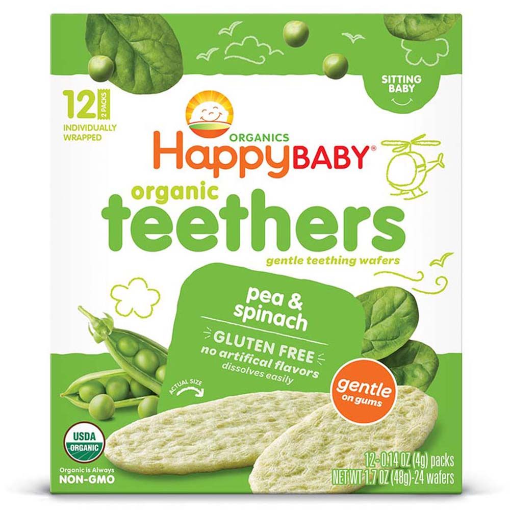 Happy Baby S1 Teethers Pea & Spinach 48g