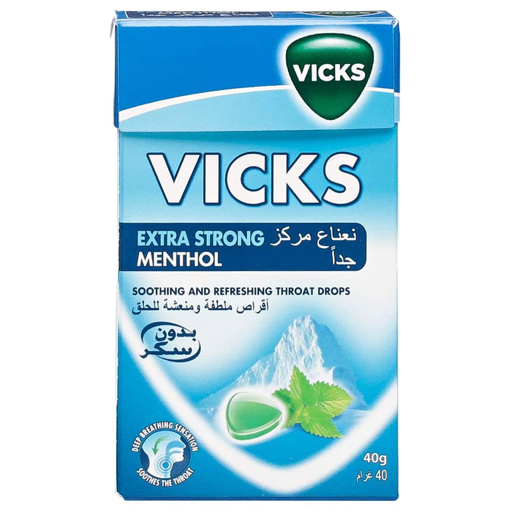 Vicks Soothing & Refreshing Throat Drop Extra Strong Menthol